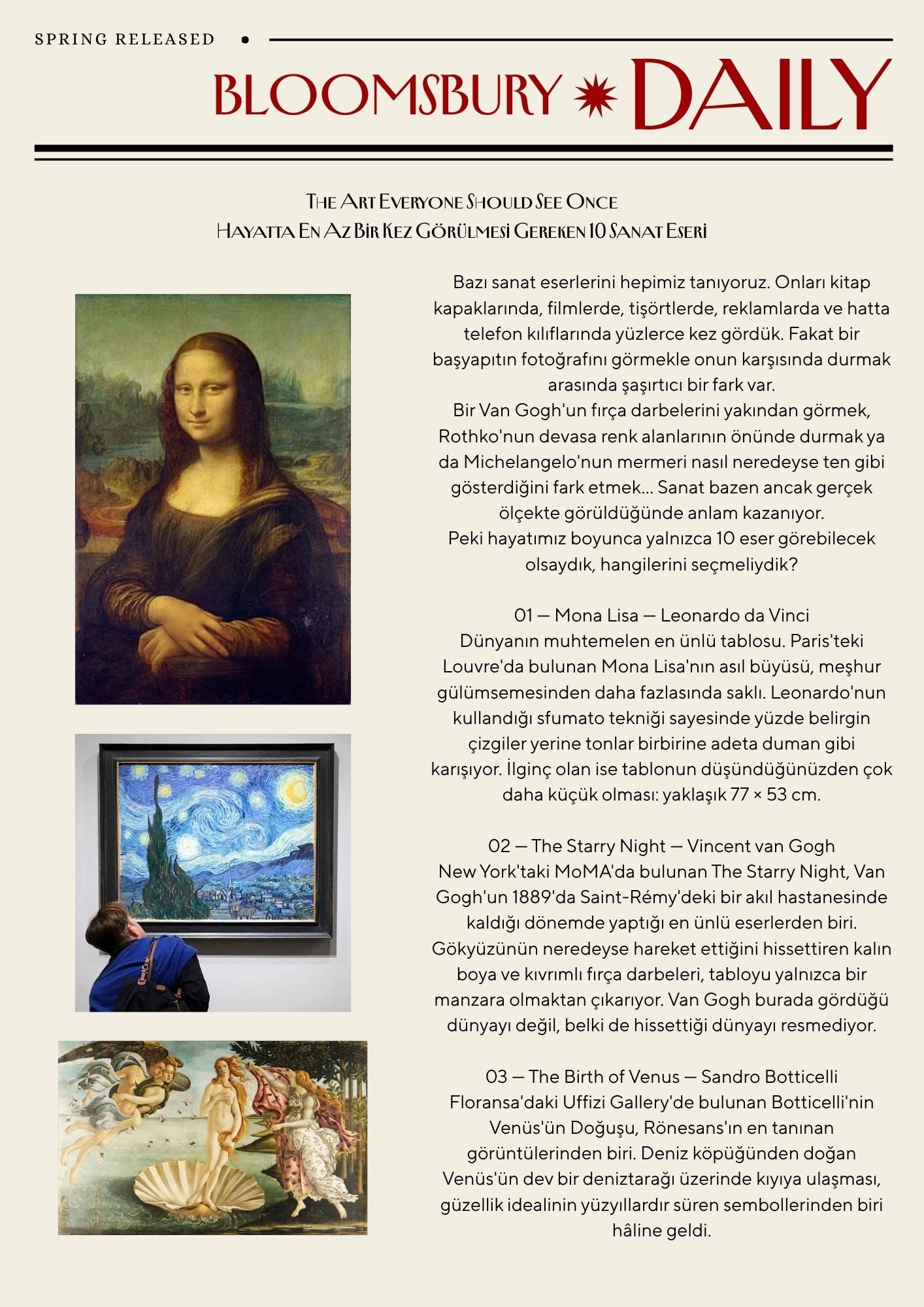 Hayatta Görülmesi Gereken 10 Sanat Eseri