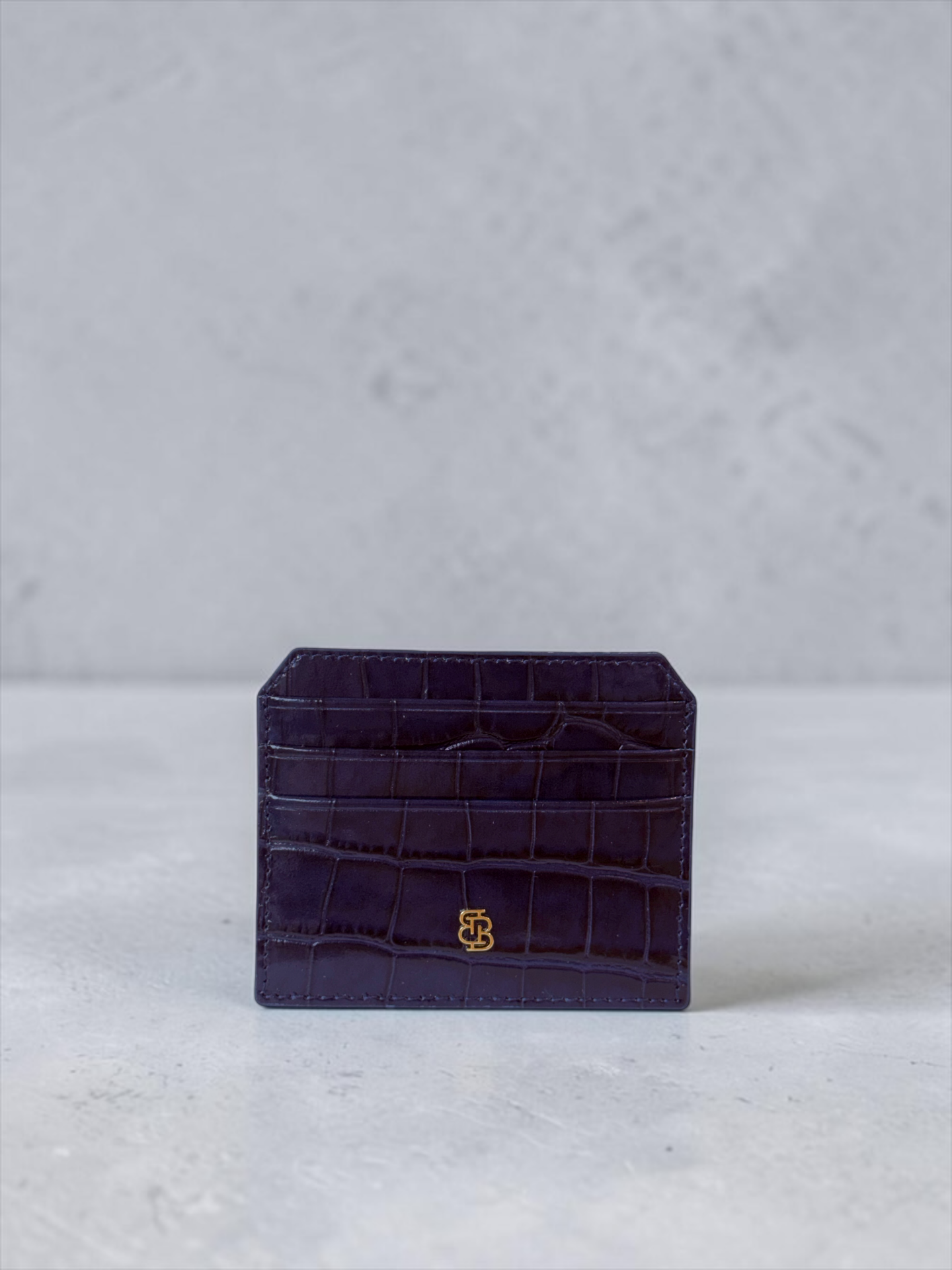 Bloomsbury Leather Card Holder Siyah Krokodil Desenli Deri
