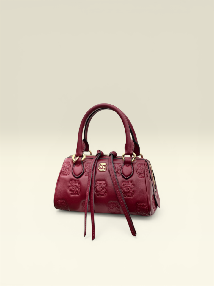 Chelsea Leather Handbag Bordo Düz Deri
