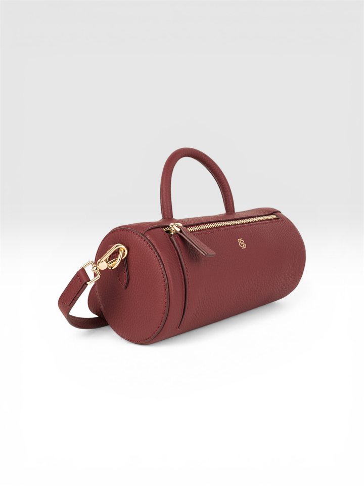 The City Cylinder Barrel Bag Bordo Floater Deri