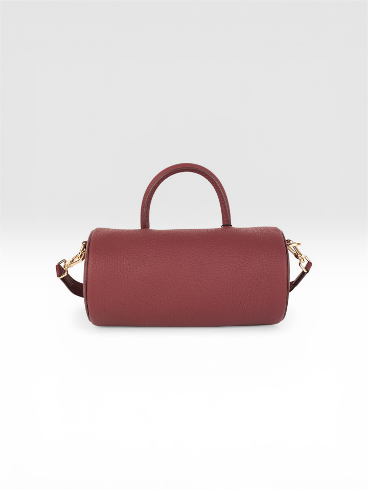 The City Cylinder Barrel Bag Bordo Floater Deri