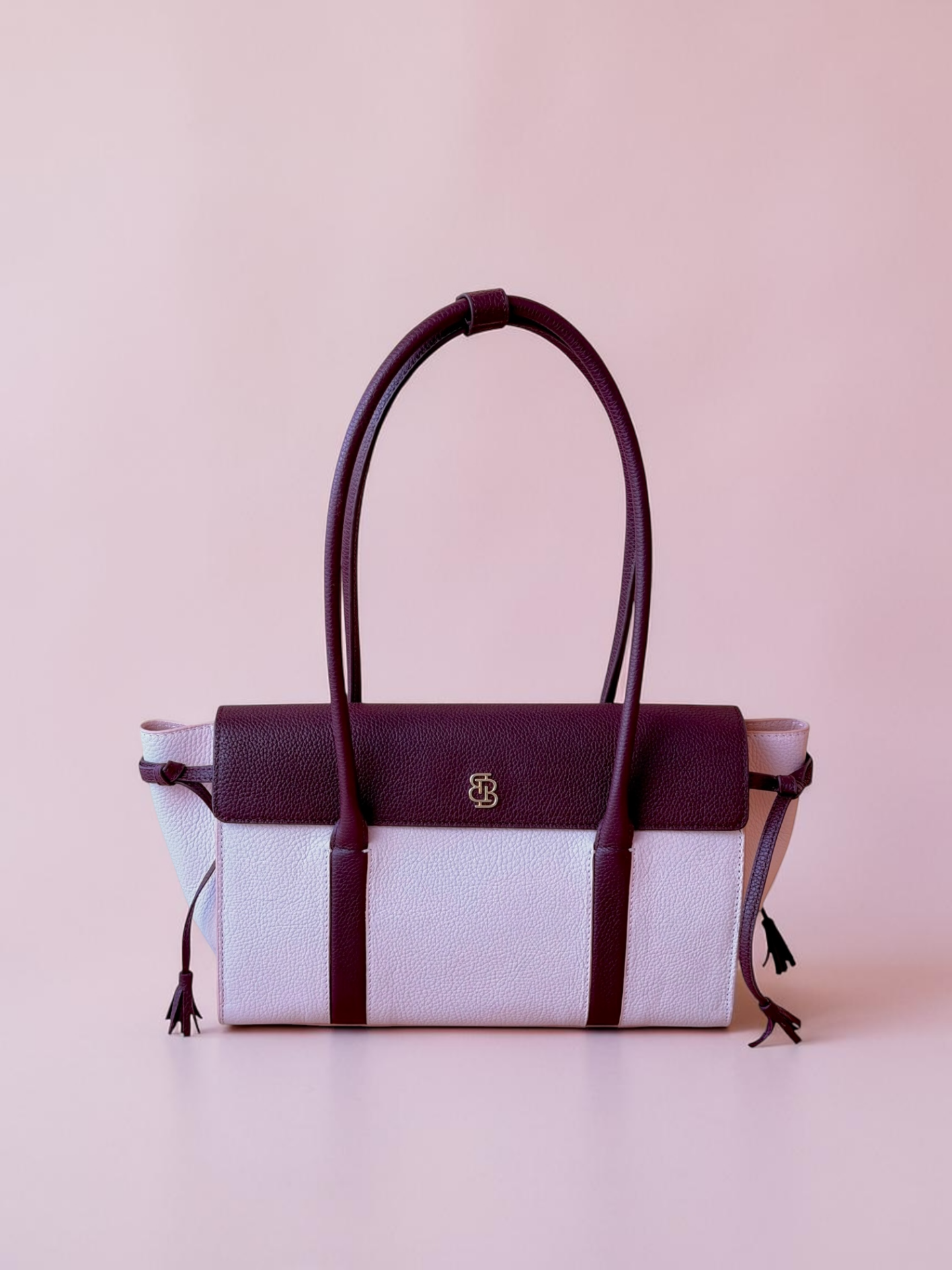 Seniha Heritage Tote Bag Pembe/Bordo Floater Deri