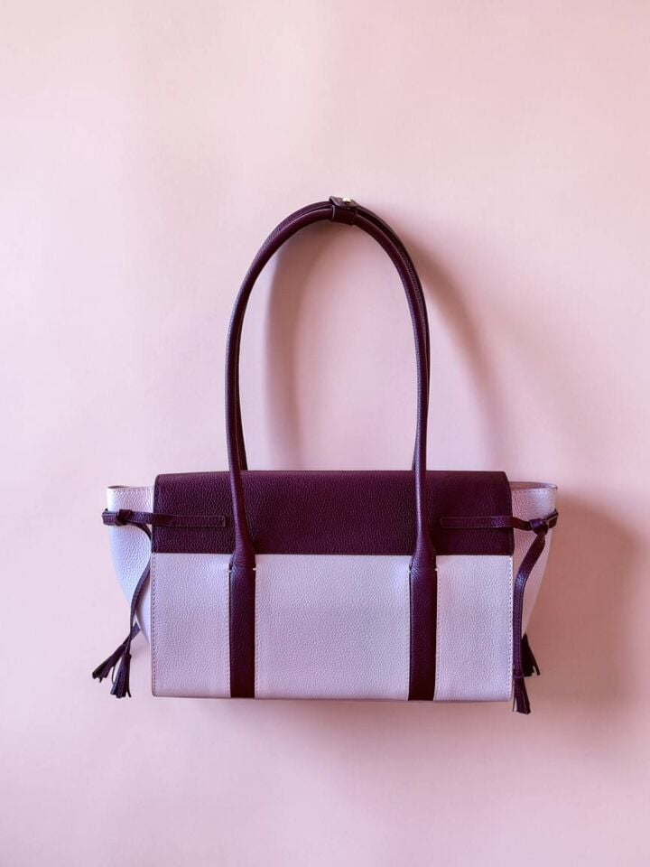 Seniha Heritage Tote Bag Pembe/Bordo Floater Deri