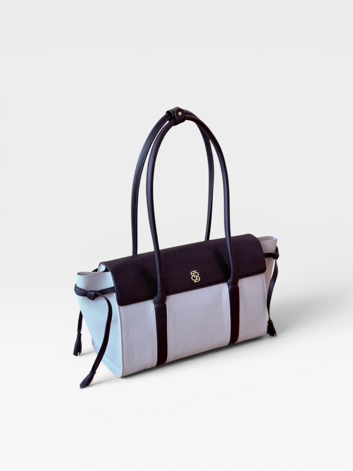 Seniha Heritage Tote Bag Krem/Siyah Floater Deri