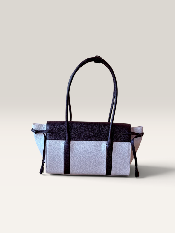 Seniha Heritage Tote Bag Krem/Siyah Floater Deri