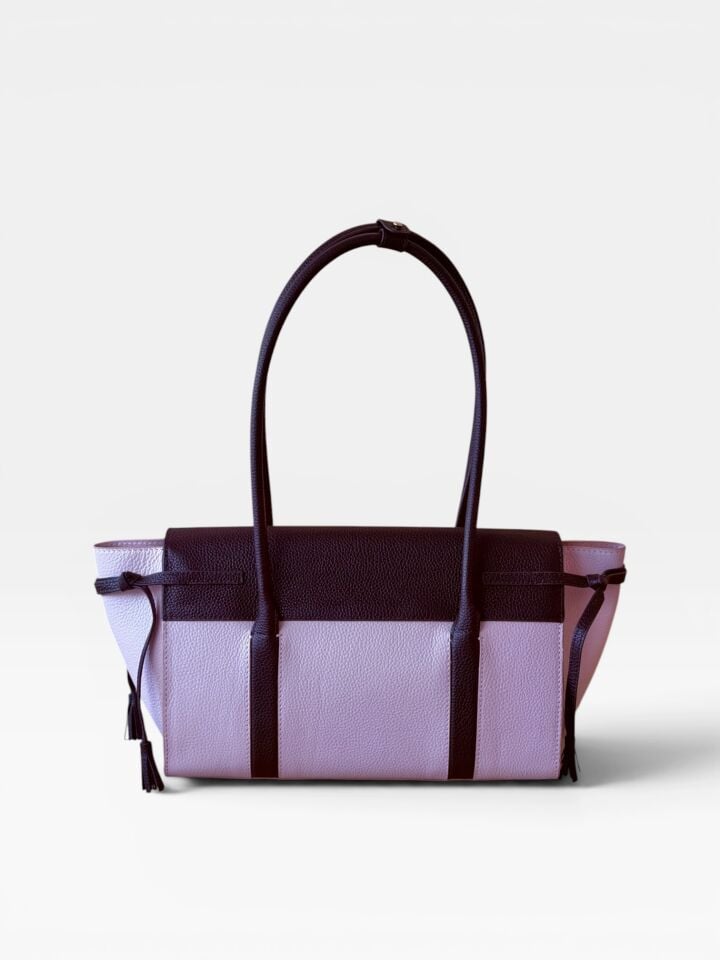 Seniha Heritage Tote Bag Pembe/Çikolata Kahve Floater Deri