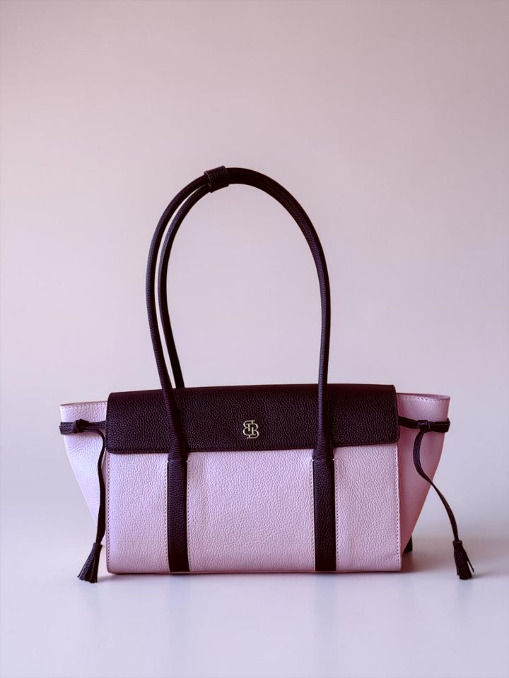 Seniha Heritage Tote Bag Pembe/Çikolata Kahve Floater Deri