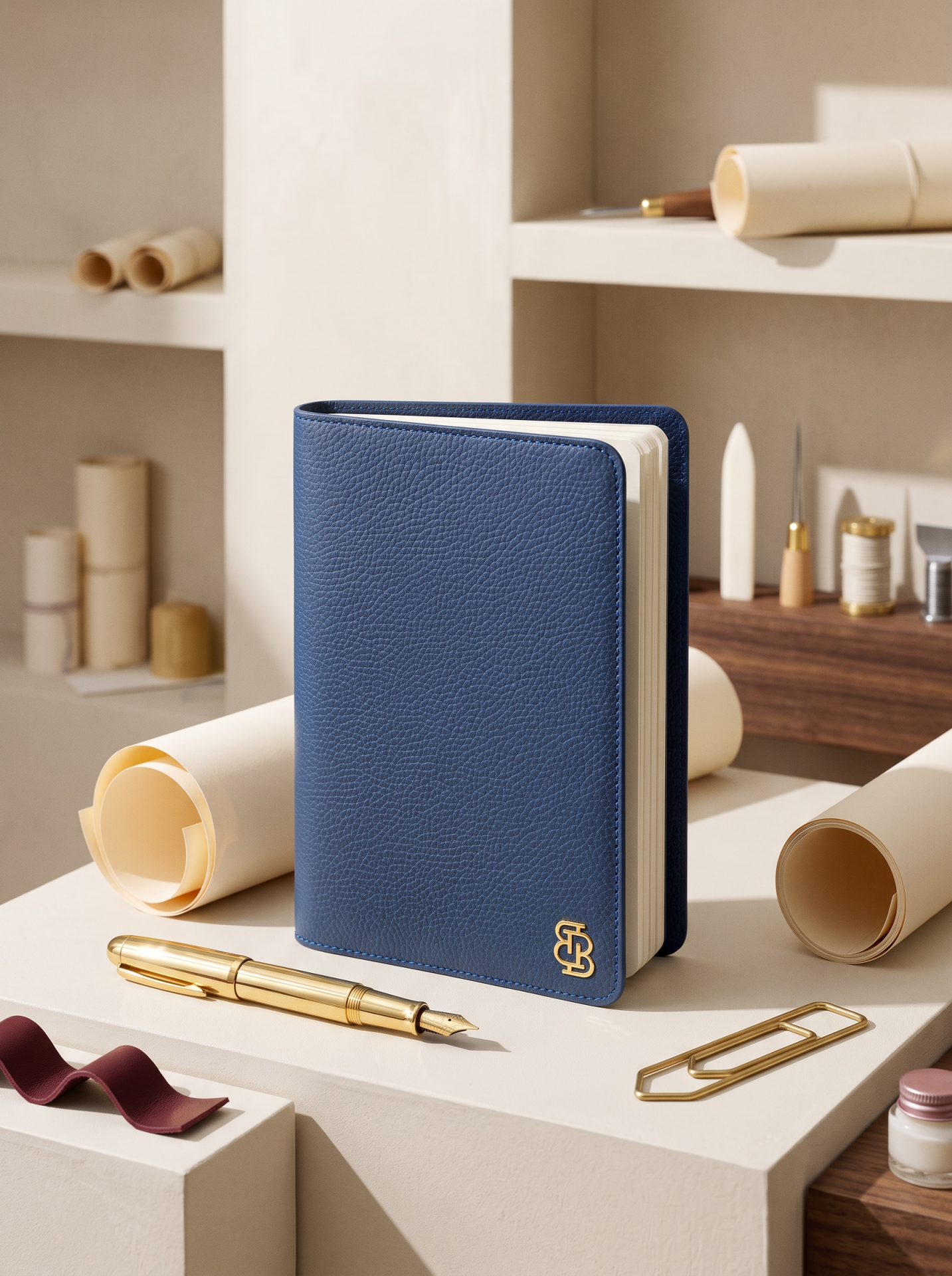 Soho A5 Deri Defter Lacivert Floater Deri