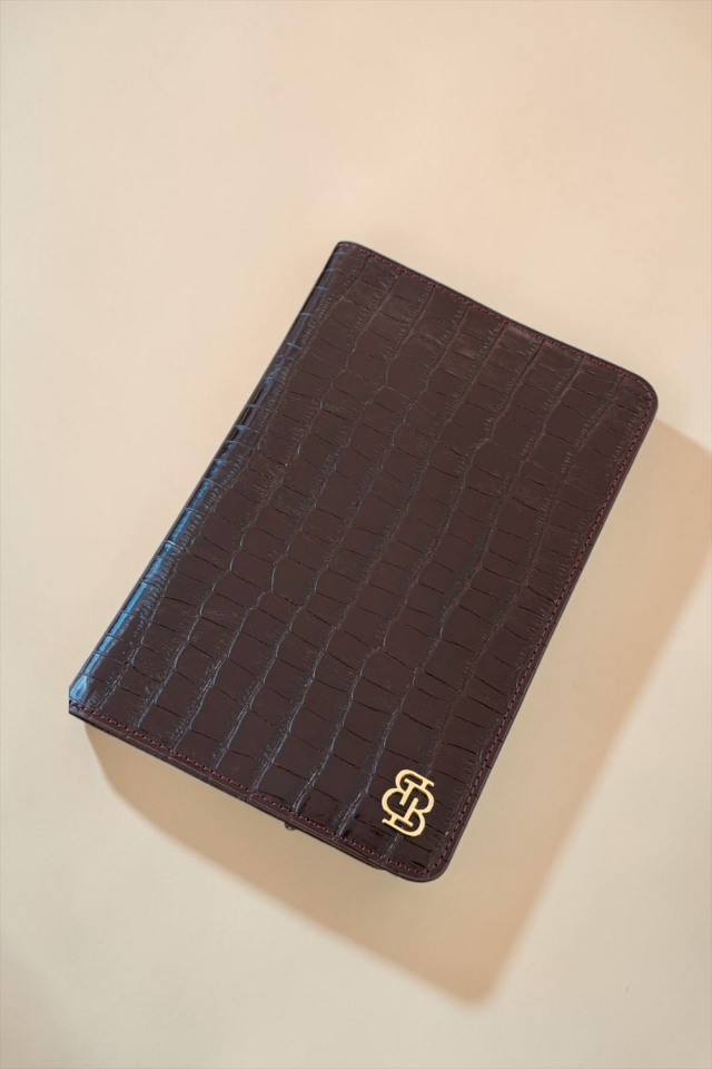 Soho A5 Deri Defter Bordo Krokodil Desenli Deri