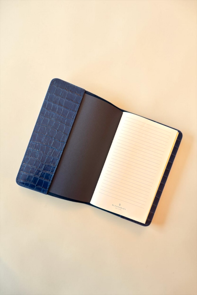 Soho A5 Deri Defter Lacivert Krokodil Desenli Deri