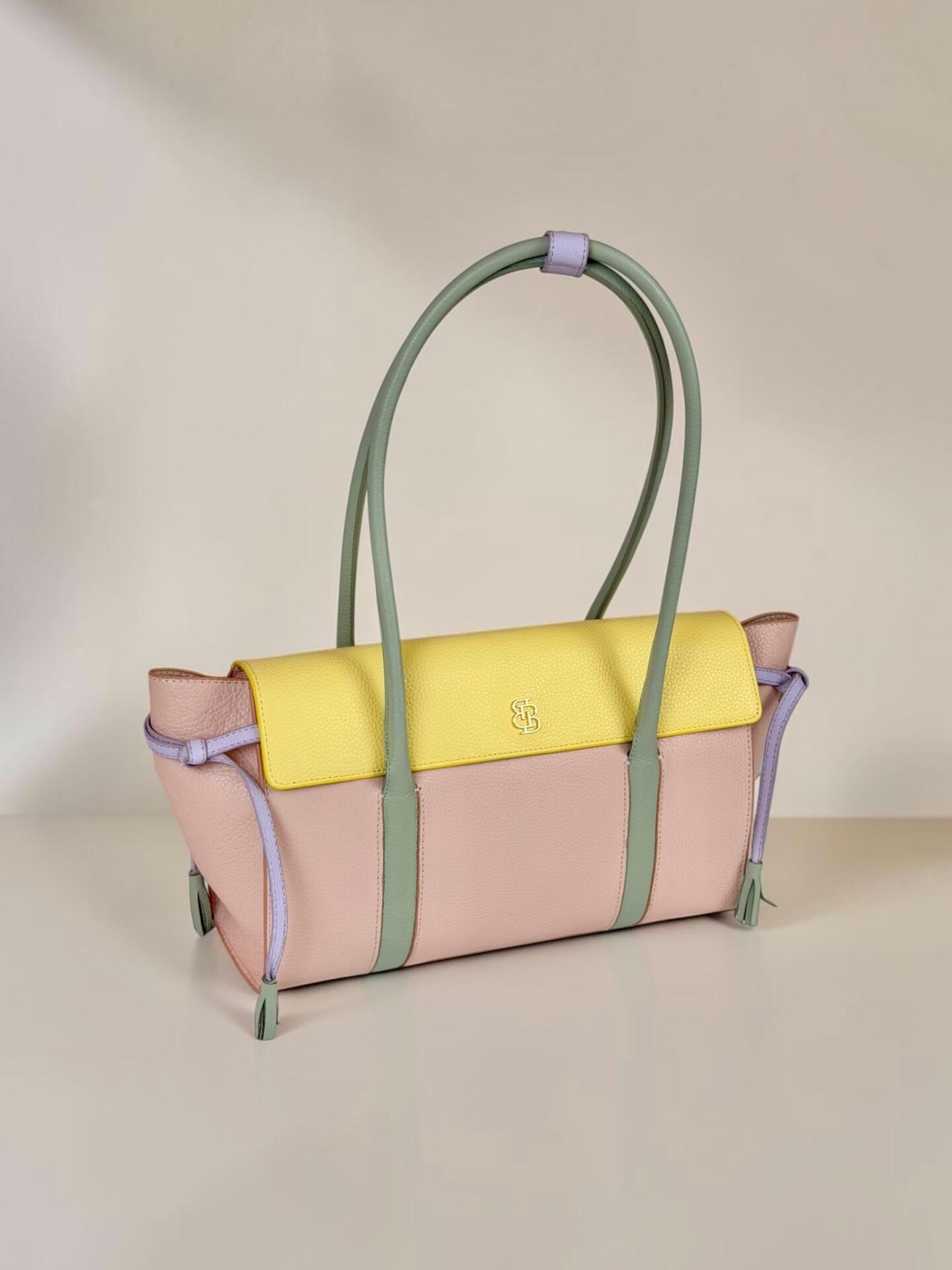 Seniha Heritage Tote Bag Pastel Puzzle Floater Deri