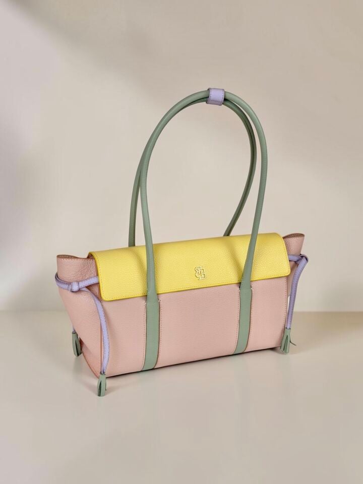 Seniha Heritage Tote Bag Pastel Puzzle Floater Deri