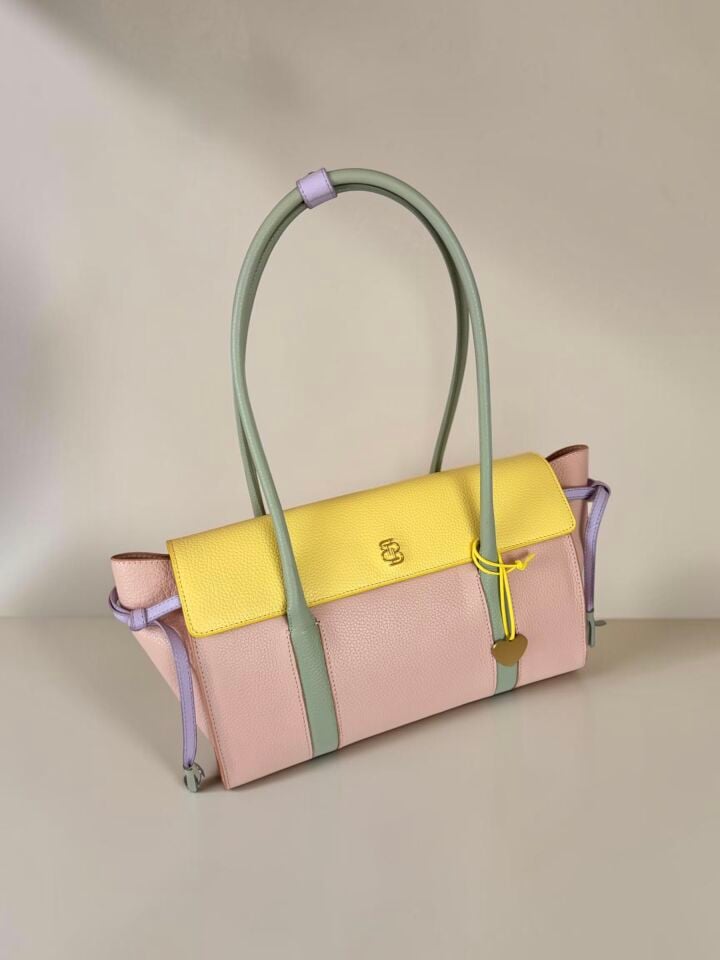 Seniha Heritage Tote Bag Pastel Puzzle Floater Deri