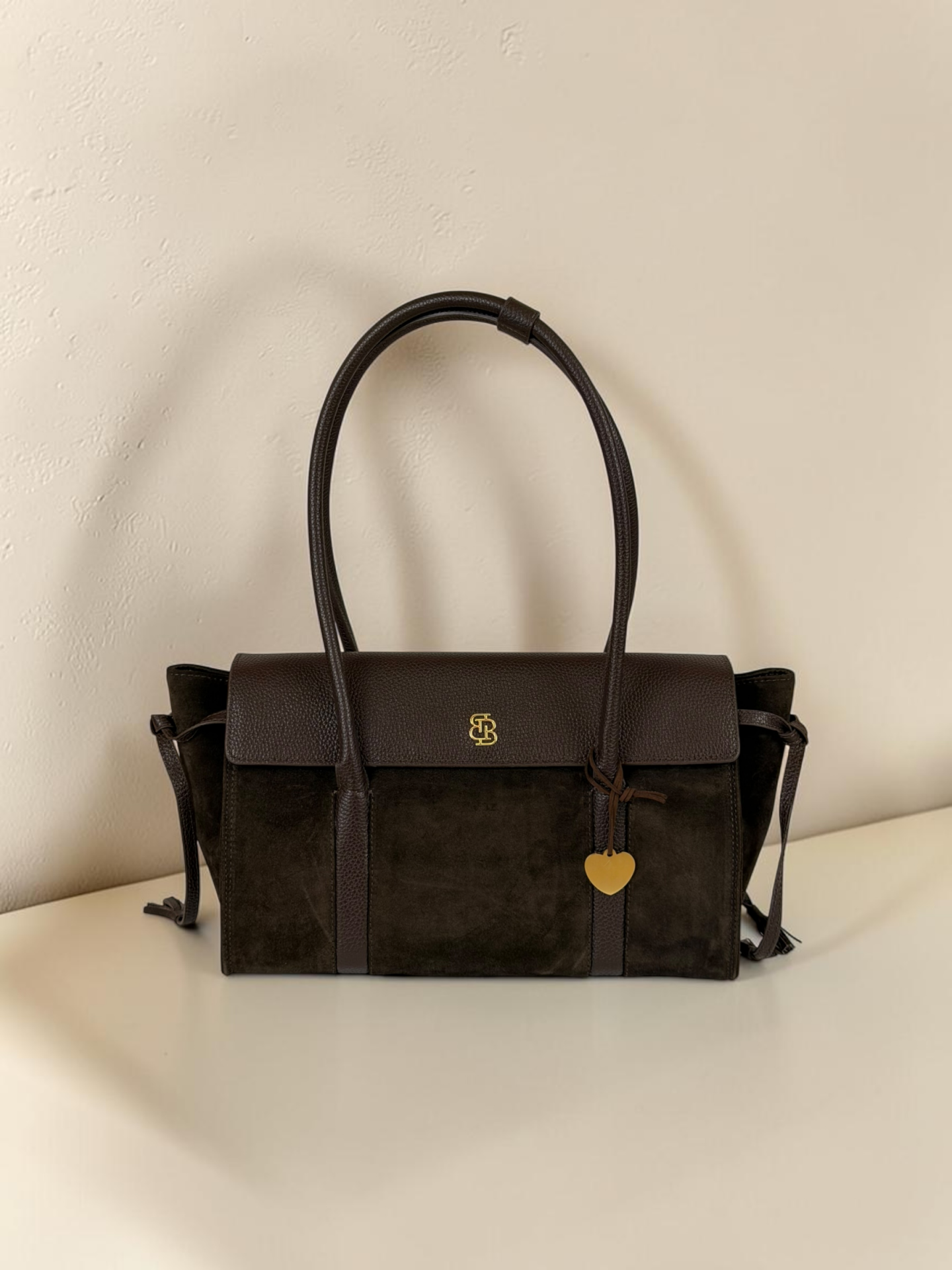 Seniha Heritage Tote Bag Kahverengi Süet & Floater Deri
