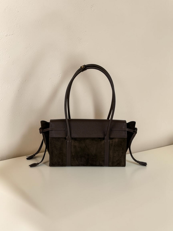 Seniha Heritage Tote Bag Kahverengi Süet & Floater Deri