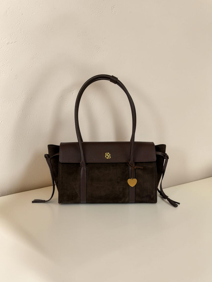 Seniha Heritage Tote Bag Kahverengi Süet & Floater Deri