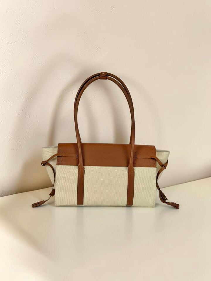 Seniha Heritage Tote Bag Bej Kanvas/Taba Floater Deri